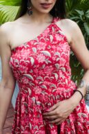 Hibiscus Red One Shoulder Maxi Dress