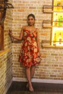 Floral Red Cutout Dress