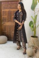 Dark floral A line kurta and pant set