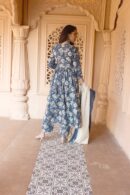 Navy blue nyra cut kurta with pants set