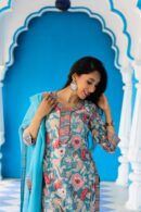 Blue Nectar floral kurta straight suit set