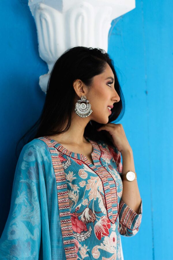Blue Nectar floral kurta straight suit set