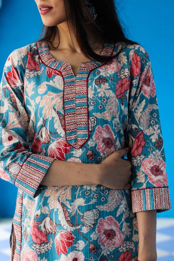 Blue Nectar floral kurta straight suit set - Image 3