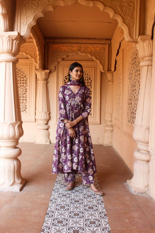 Deep purple floral Alia cut set - Image 3