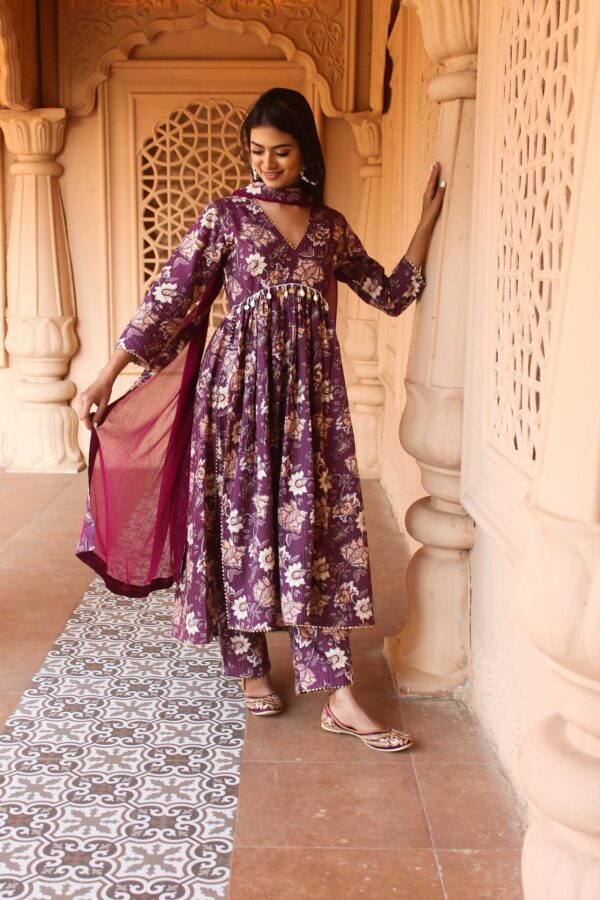 Deep purple floral Alia cut set - Image 2