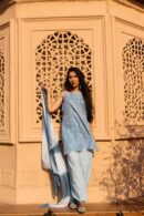 Powder blue short kurta and salwar set