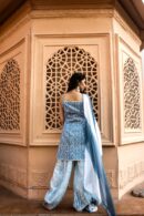 Powder blue short kurta and salwar set