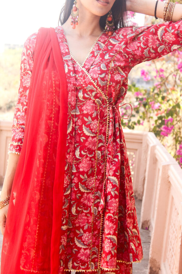 Scarlet Red Sharara set - Image 2