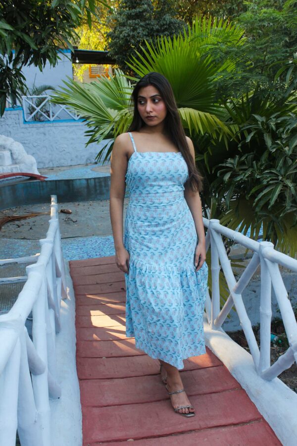 Powder Blue Blackless Maxi Dress - Image 5