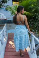 Powder Blue Blackless Maxi Dress