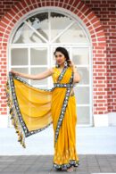 Yellow Georgette Saree