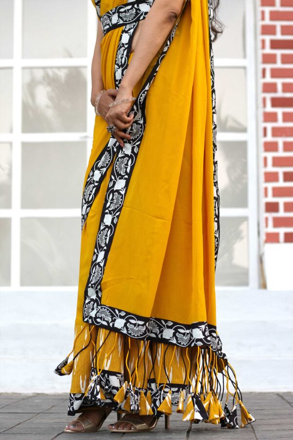 Yellow Georgette Saree - Image 2